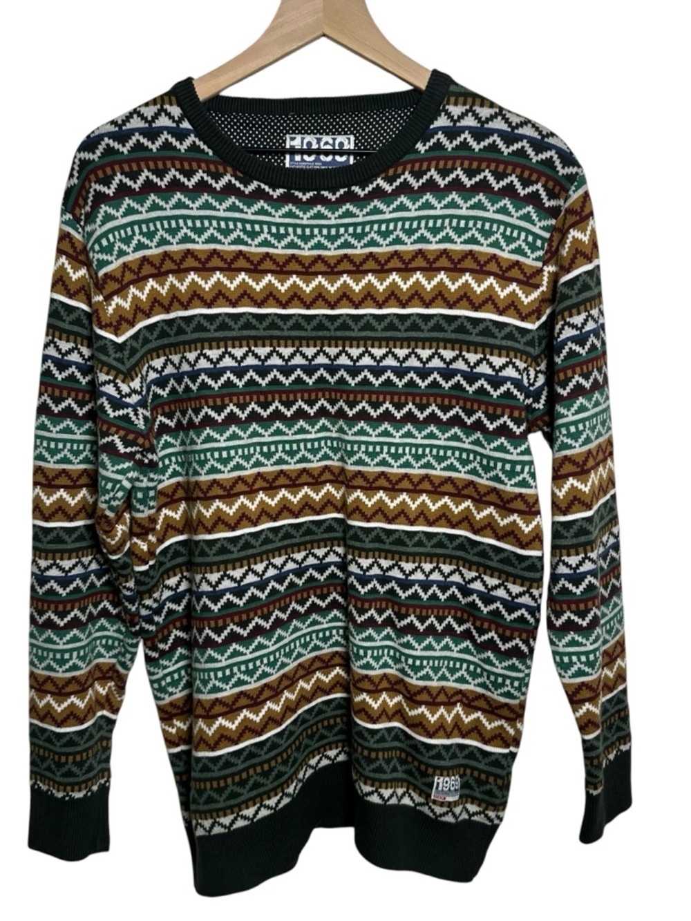 Vtg Gap 1969 Heritage Fair Isle Sweater Men XXL Multicolor Geometric Grandpa